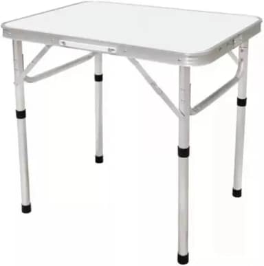 Mesa Dobrável Portátil para Camping e Praia, 60x45cm, Branca, Compacta Tipo Maleta