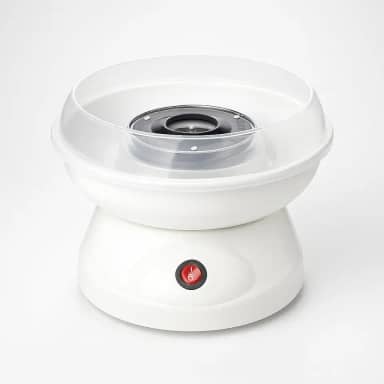 Máquina de Algodão Doce Elétrica Portátil 110V 500W – Mini Maker Compacta com Ventosas, Fácil de Usar, Ideal para Festas e Crianças – BRANCO