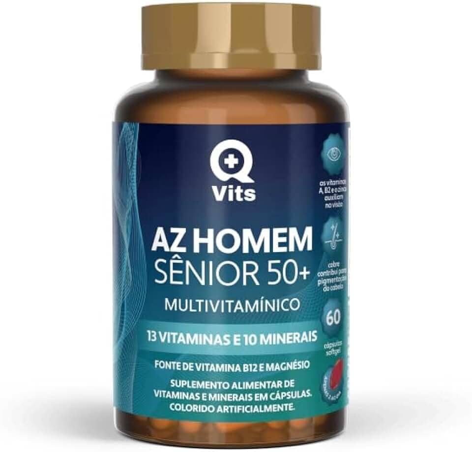 AZ Homem Sênior 50+ Completo QMaisVits 60 Cápsulas Softgel