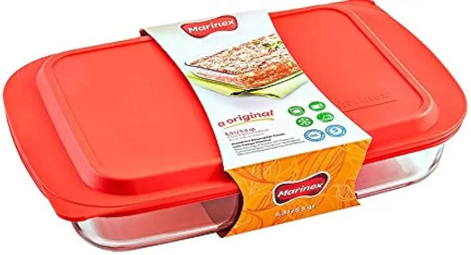 Refratário Lasanheira Retangular 5,3 Litros Assadeira Funda Marinex c/Tampa - 105250