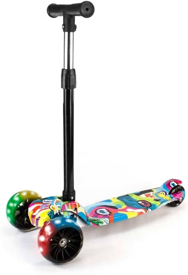 Patinete Infantil 3 Rodas Com Led Dobrável - Mega Compras