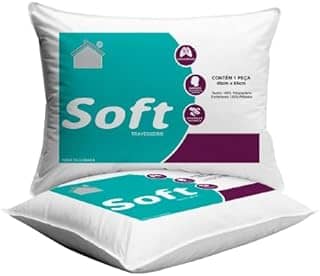 Kit 2 Travesseiro 65x45cm Antialergico Fibra Siliconada Importada de Baixa Densidade Macio