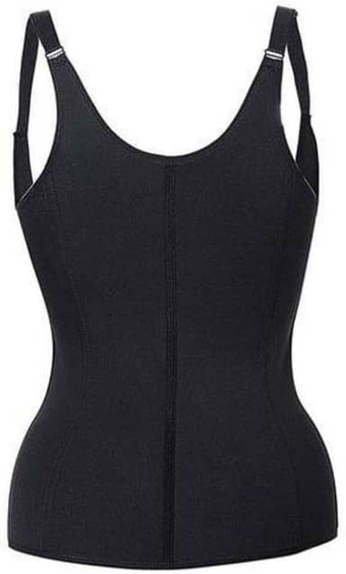 Cinta Modeladora Feminina, Colete Redutor Dupla Compressão com Zíper e Colchetes, Preto, Algodão, Tamanhos P-3XL, Pós-Parto e Uso Diário