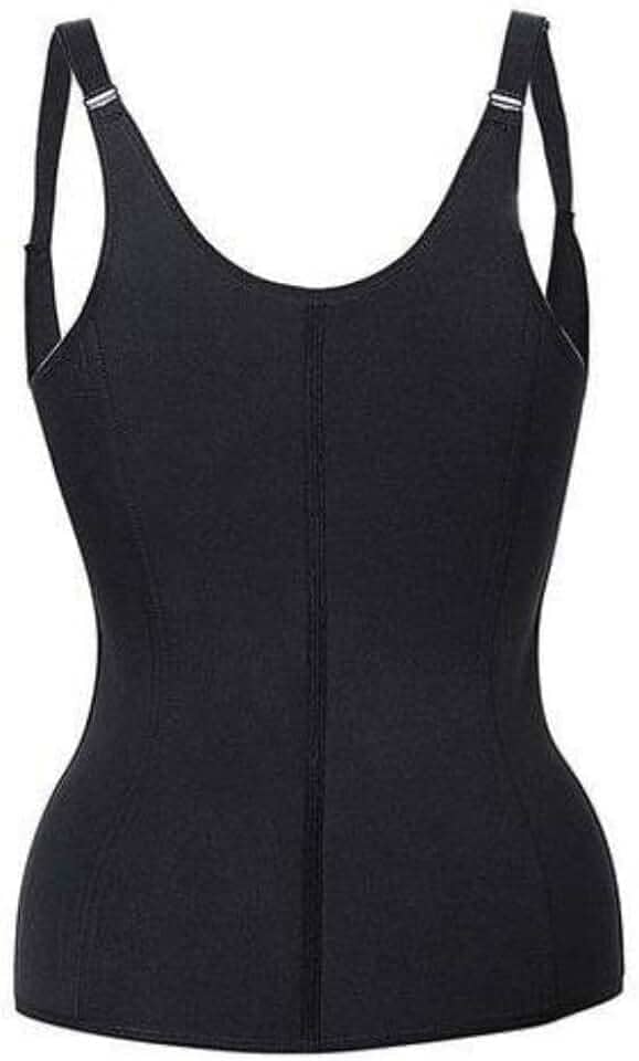 Cinta Modeladora Feminina, Colete Redutor Dupla Compressão com Zíper e Colchetes, Preto, Algodão, Tamanhos P-3XL, Pós-Parto e Uso Diário