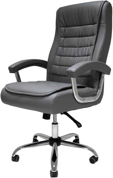 Cadeira De Escritório Presidente Com Regulagem Altura Ergonômica Confortável Monique Big Executiva Com 42 Molas Ensacadas Giratória Cinza