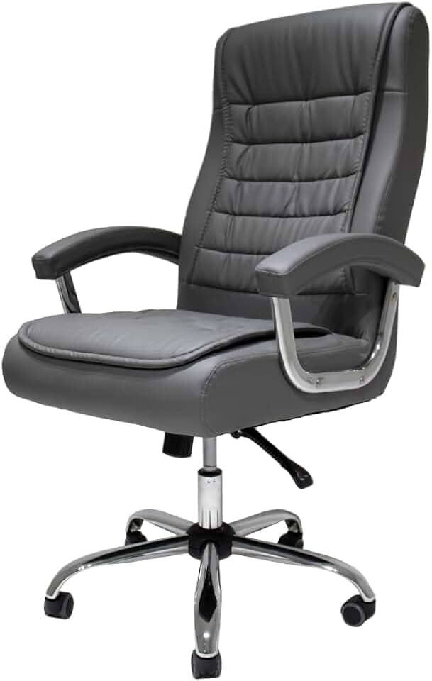 Cadeira De Escritório Presidente Com Regulagem Altura Ergonômica Confortável Monique Big Executiva Com 42 Molas Ensacadas Giratória Cinza