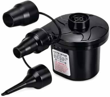 Bomba Elétrica Portátil para Infláveis 110V-220V e 12V DC, Infla e Desinfla Rápido Colchões, Piscinas, Bóias, Sofás Infláveis, Bicos Intercambiáveis, Compacta, Leve, Potente, Silenciosa