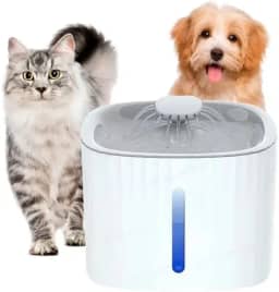 Bebedouro Fonte de Água Para Cães e Gatos Elétrico Dispenser Com Filtro Silencioso LED 2,4L Com Filtro de Carvão Ativado