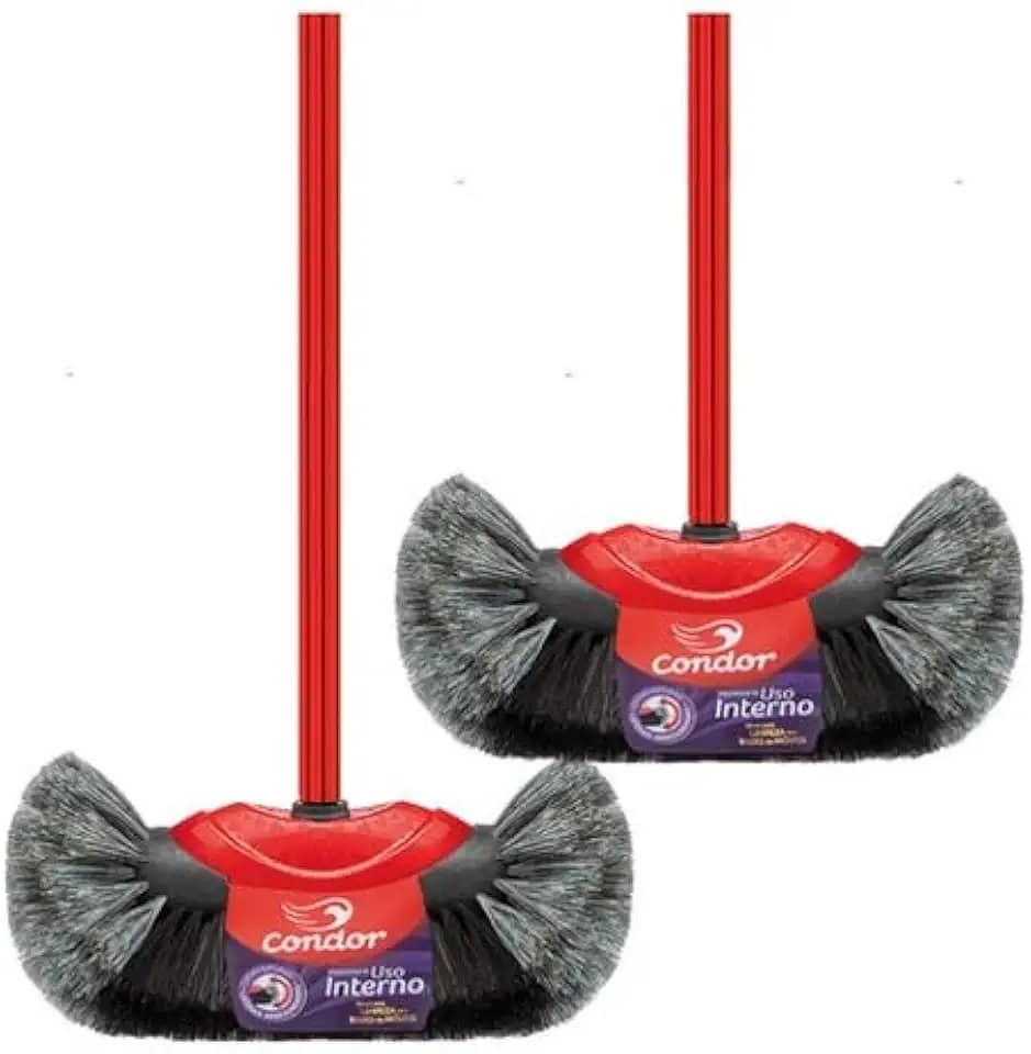 Kit 2 Vassoura Pelo Porcelanato Laminado Teto Com Cabo Condor