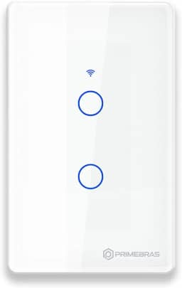 Interruptor Smart Wifi Inteligente Touch Primebras 2 Botões Branco