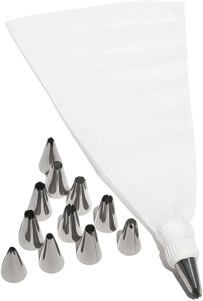Kit de Bicos de Confeitar com Manga Reutilizável 12 Bicos de Aço Inoxidável Profissional