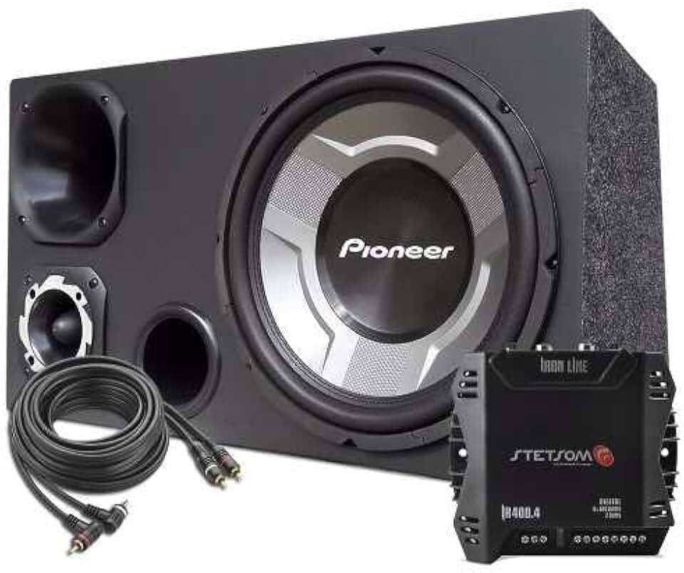 Caixa Som Carro Trio 12 Sub Pioneer + Módulo Stetsom Ir400