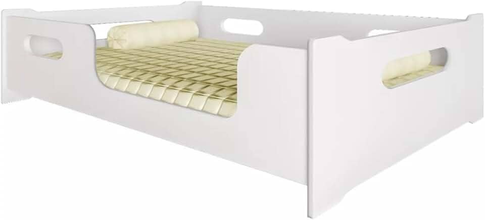 Cama Montessori Casal C/Grade de proteção Cor Branca P/Crianças