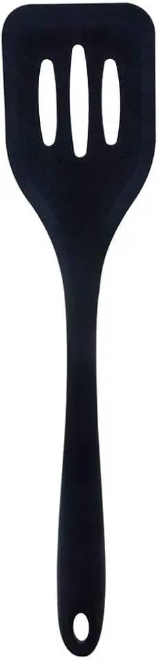 Mimo Style Utensílios Espátula Vazada de Silicone, Preto, 29.5 x 7 cm