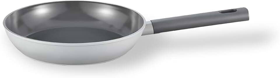 Oikos - Frigideira Antiaderente Cerâmico 20cm para Fogão por Indução, a Gás, Elétrico e Vitrocerâmico Cor Cinza Mou Trufa