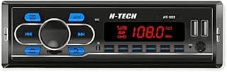 H-Tech Aparelho de som automotivo auto rádio FM HT-1023 com 2 USB, Blutooth e controle remoto