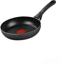 Frigideira Rochedo Stone Pro 20cm Preta com Efeito Pedra e Antiaderente Minerium, Alta Resistência e Durabilidade, Cabos Ergonômicos e Base Limpa Fácil