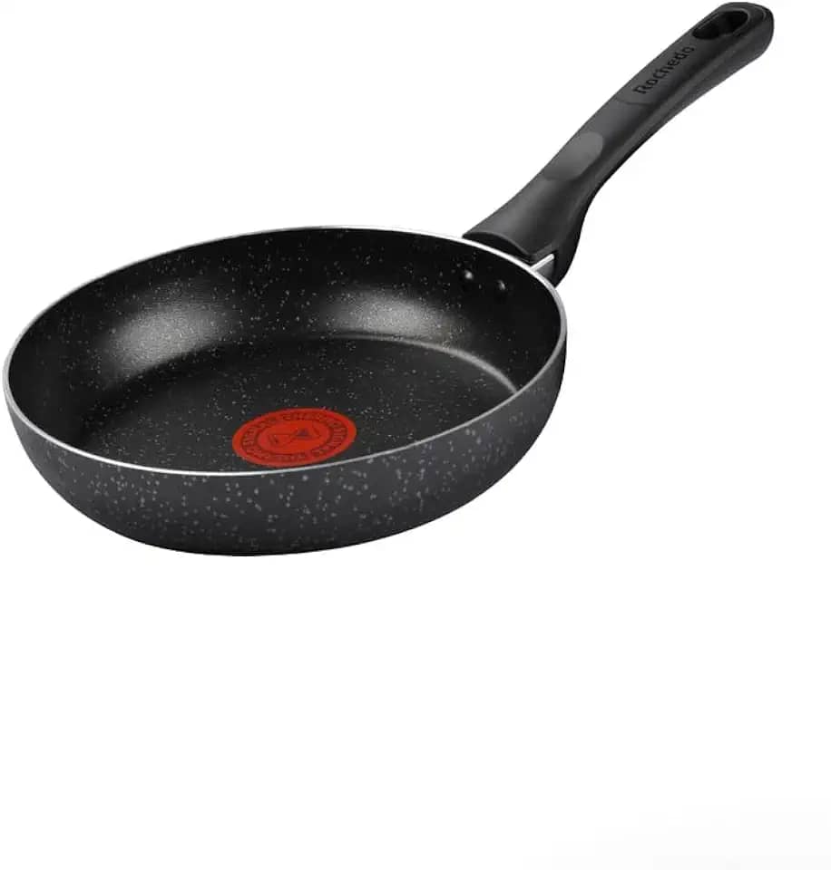 Frigideira Rochedo Stone Pro 20cm Preta com Efeito Pedra e Antiaderente Minerium, Alta Resistência e Durabilidade, Cabos Ergonômicos e Base Limpa Fácil