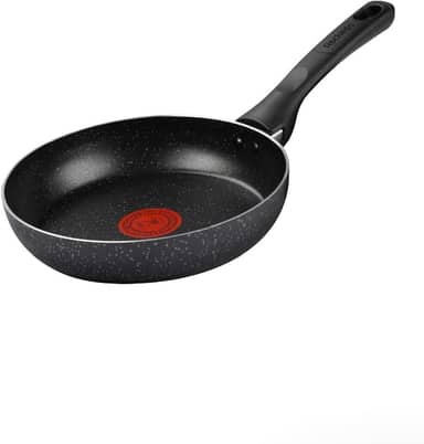 Frigideira Rochedo Stone Pro 20cm Preta com Efeito Pedra e Antiaderente Minerium, Alta Resistência e Durabilidade, Cabos Ergonômicos e Base Limpa Fácil