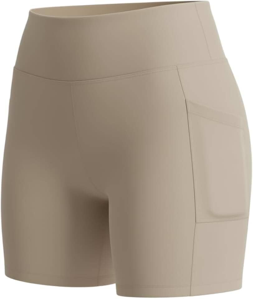 Shorts Feminino Academia Treino Cintura Alta Fitness Com Bolsos Laterais