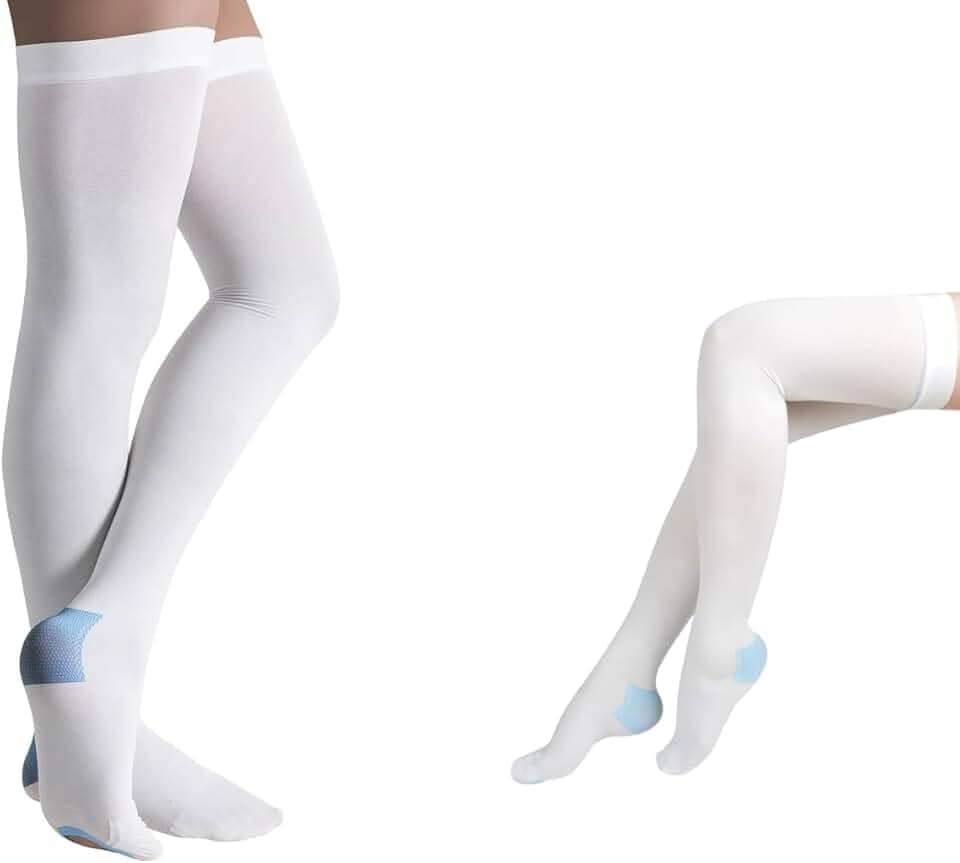 Meia De Compressão Anti Trombose 7/8 Pós Cirurgico Prevenção Ant Embolismo Estimula Circulação Sanguinea Cirurgia Ponteira Aberta 18mmhg Elastica Unissex Palaziun