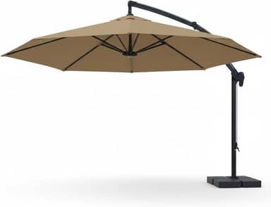 Ombrelone Lateral Suspenso 3m com Base Reforçada – Ideal para Piscina, Praia e Jardim (COR CREME)