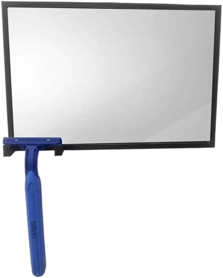 Espelho Antiembaçante para Barbear no Banho com Suporte para Barbeador – Fixação Dupla Face