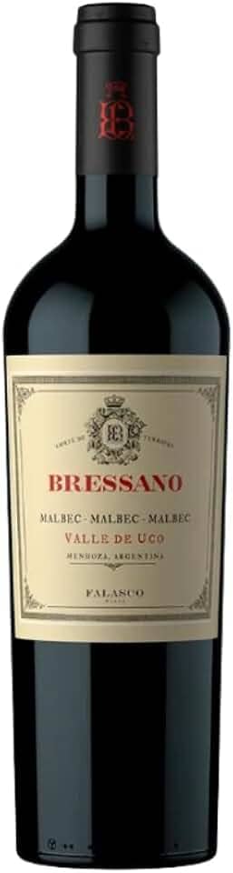 Vinho Tinto Argentino Malbec Bressano, Seco, 100% Malbec, Encorpado e Aromático, Amora e Chocolate, Valle de Uco – Mendoza, 18 Meses em Carvalho Francês, Ideal Para Carnes Grelhadas, 14,5% ABV, 750 ml