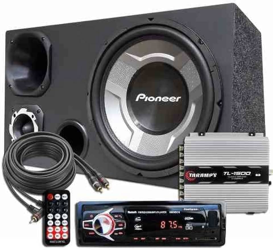 Kit Som Caixa Trio Sub Pioneer Aparelho Bluetooth Taramps