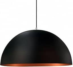 Lustre Pendente Meia Lua 40cm Alumínio Preto com Cobre AS LUMINARIAS