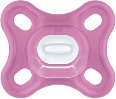 MAM Baby 1 Chupeta Comfort 100% Silicone para Crianças 0-2 Meses, Com Caixa Esterilizadora, Rosa