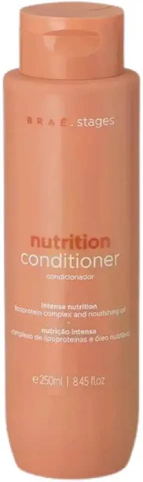 BRAÉ Stages Nutrição - Condicionador Profissional para Cabelo - Hidratação Intensa, Maciez e Brilho Salon-Quality - 250ml