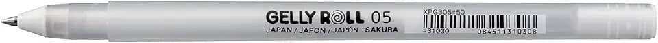 CANETA GEL GELLY ROLL - FINO 0.5MM - BRANCO - USO PROFISSIONAL