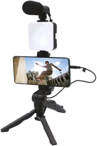 Kit Completo de Gravação Com Ring Led Microfone Tripé Para Youtube Vídeos Fotos Selfie Vlog Suporte de Celular FONSES