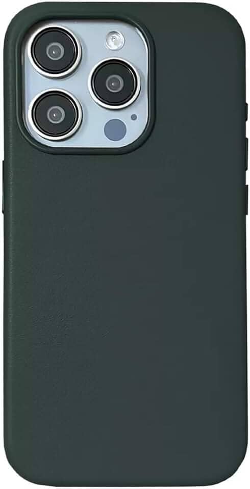 Capa Case Capinha De Couro Para iPhone 15 15 Pro iPhone 15 Pro Max Premium Compativel Com Magsafe (Verde Escuro, iPhone 15)