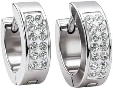 Brinco Argola Neymar Prata 925 Cravejado Masculino