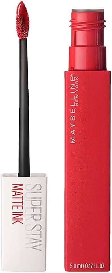 Maybelline SuperStay Matte Ink Batom Líquido Matte Longa Duração 16H com Aplicador Preciso, Não Transfere e Cor Intensa, Acabamento Matte Confortável, Cor 20 Pioneer Vermelho Clássico, 5ml