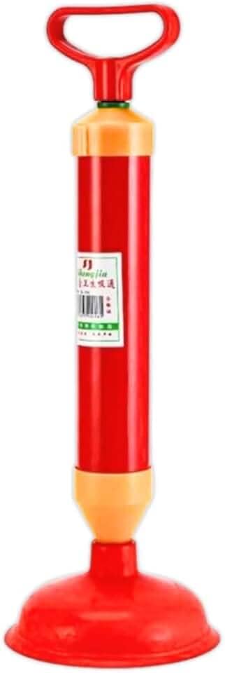 Desentupidor de Vaso Sanitário Profissional, Bomba Manual de Alta Pressão, Vermelho e Amarelo