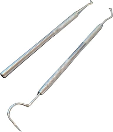 Kit Profissional de Limpeza Dental, 2 Peças, Sonda e Extrator de Tártaro, Aço Inoxidável, Autoclavável