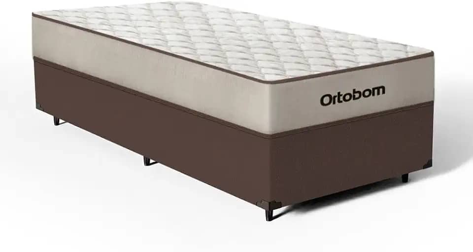 Cama Box com Colchão de Espuma D60 Ortobom Force Dream (Marrom, Solteiro)