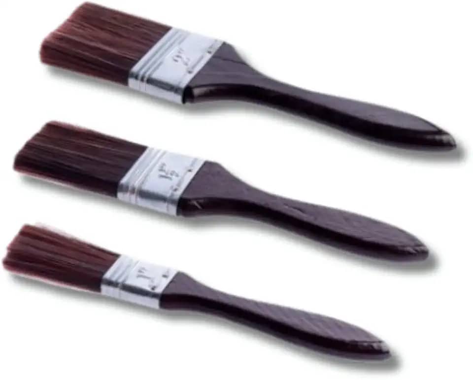Kit 3 Pincéis para Pintura de Madeira – Cerdas Macias, Encaixe Metálico Reforçado e Uso Versátil em Pintura, Artesanato e Reforma