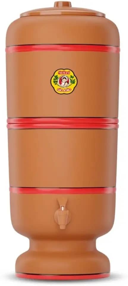 Filtro De Barro São João Stéfani 8 Litros 2 Velas Tripla Ação e 2 Boias.