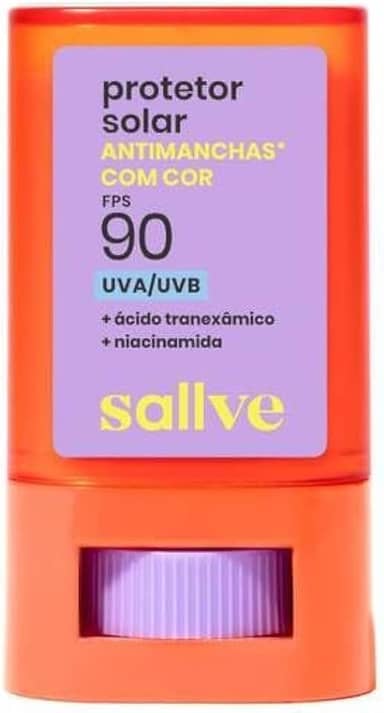Sallve Protetor Solar Bastão Antimachas FPS 90 com Cor 3-15g