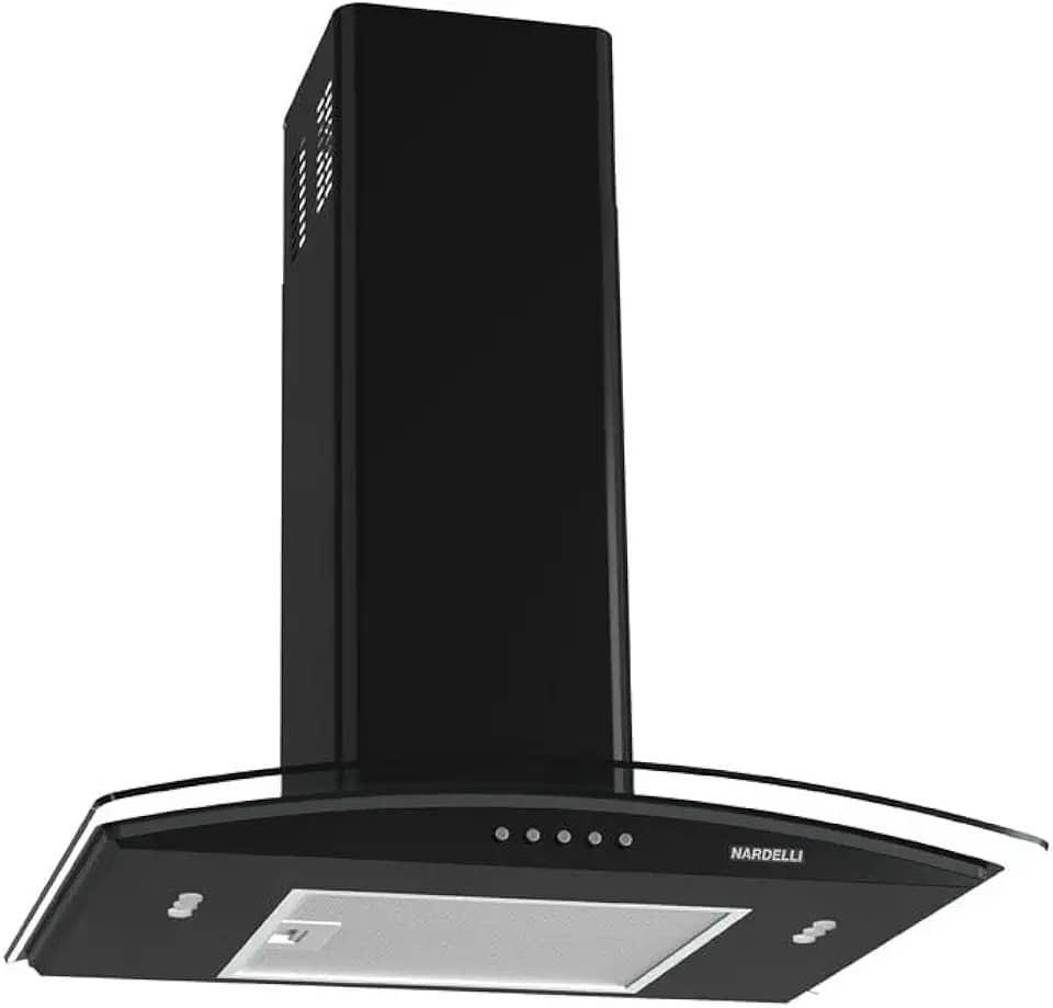 Coifa Nardelli de Parede Clean Vidro Curvo Black 60cm