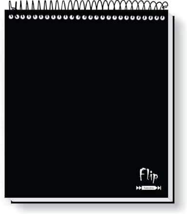 Caderno Flip Preto Capa Dura 10 matérias 160 Folhas