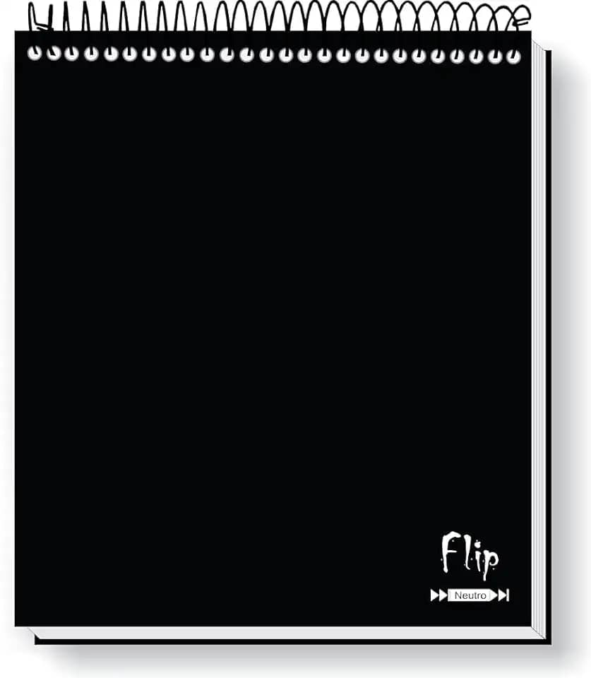 Caderno Flip Preto Capa Dura 10 matérias 160 Folhas