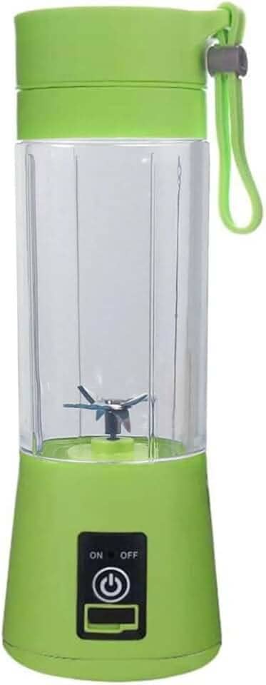 Mini Liquidificador Garrafa Portátil Mixer Juice Para Shake USB Recarregável 6 Lâminas Cup Coqueteleira Eletrica Sem Fio Frutas Whey Suco Academia Premium Marca LC Pagotti (VERDE)