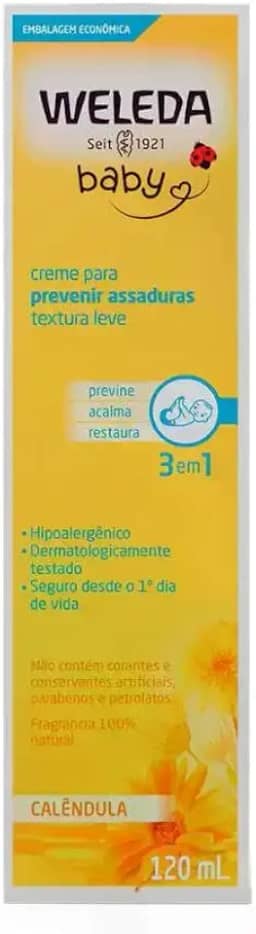 Weleda Babycreme de Calêndula | Proteção Natural Contra Assaduras | Fórmula Suave com Calêndula e Camomila | 120 ml