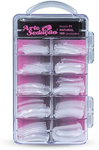 Molde F1 Natural Unhas de Gel, Arte Sedução, 100 Unidades