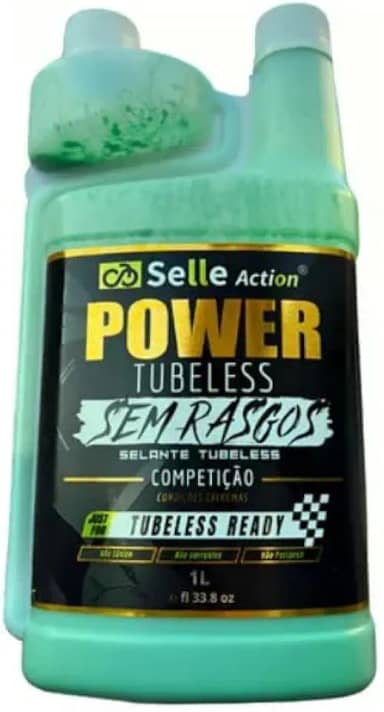 Selante Tubeless Power 1L - Vedação até 10mm - 100% Biodegradável e Não Tóxico - Proteção 3 a 8 Meses - Para MTB e Estrada